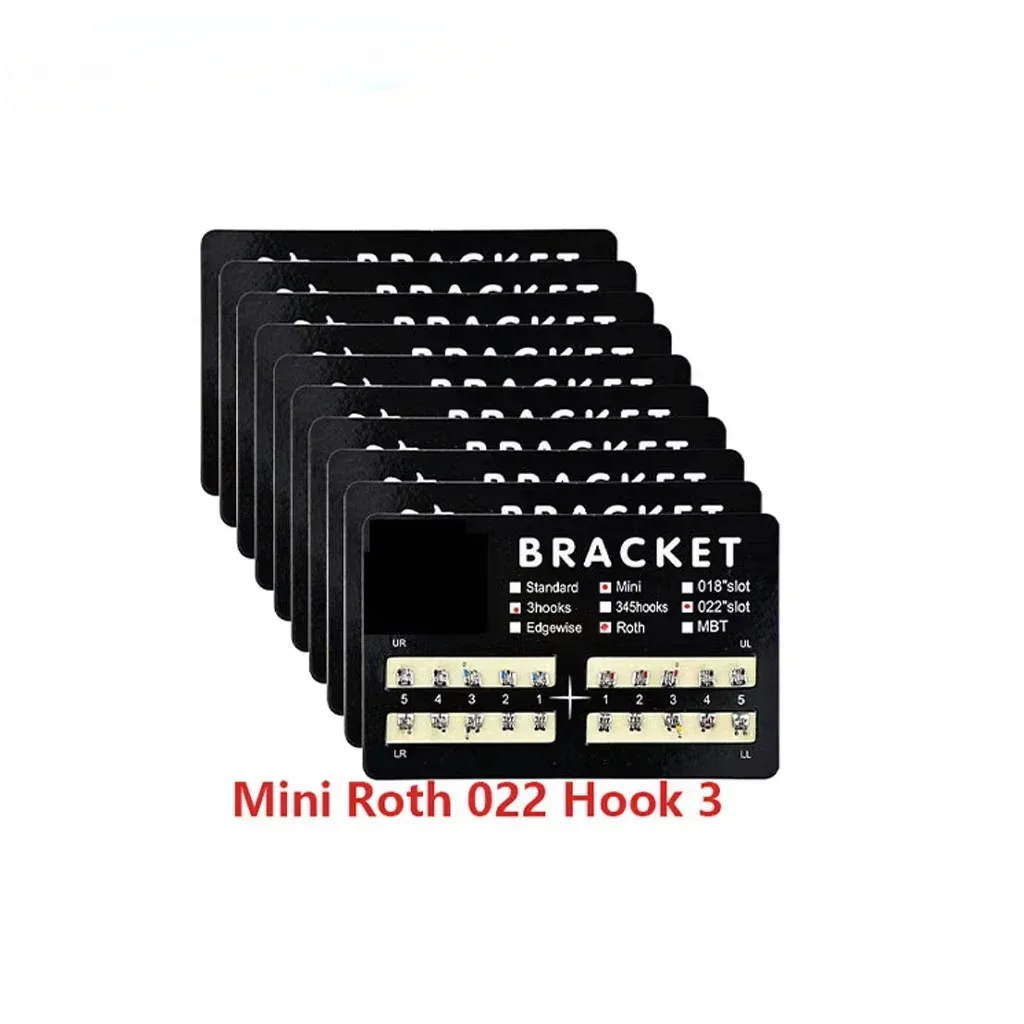 200Pcs/10Packs Dental Orthodontic Metal Brackets Mini Roth MBT Edgewis 022 with