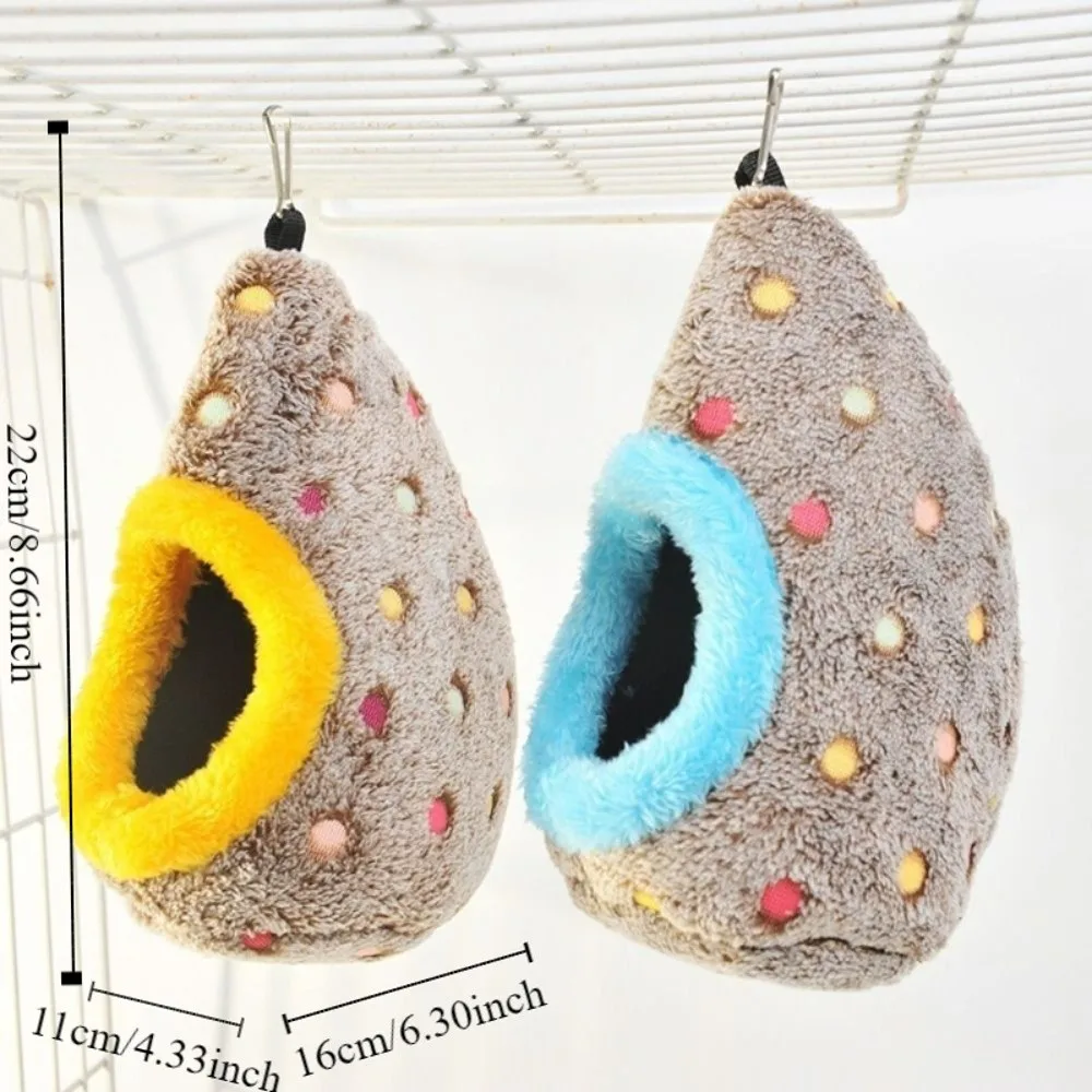 Cute Warm Egg-Shaped Bird Nest Thickened Fleece Bird Hammock Breathable Cozy Plush Birds House For Bird Cage