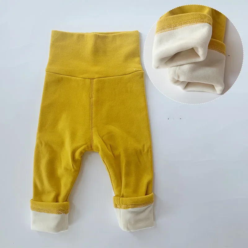 Cozy Toddler Fleece Thermal Leggings - High Waist Solid Color Pants