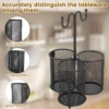 Utensil Caddy Silverware Cutlery Holder Kitchen Countertop Flatware Organizer Metal Utensil Holder Rack  Drying Rack For Home 3