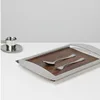Modern Luxury Stainless Steel and Walnut Decorative Tray for Sample Room Living Room Home Decor 4