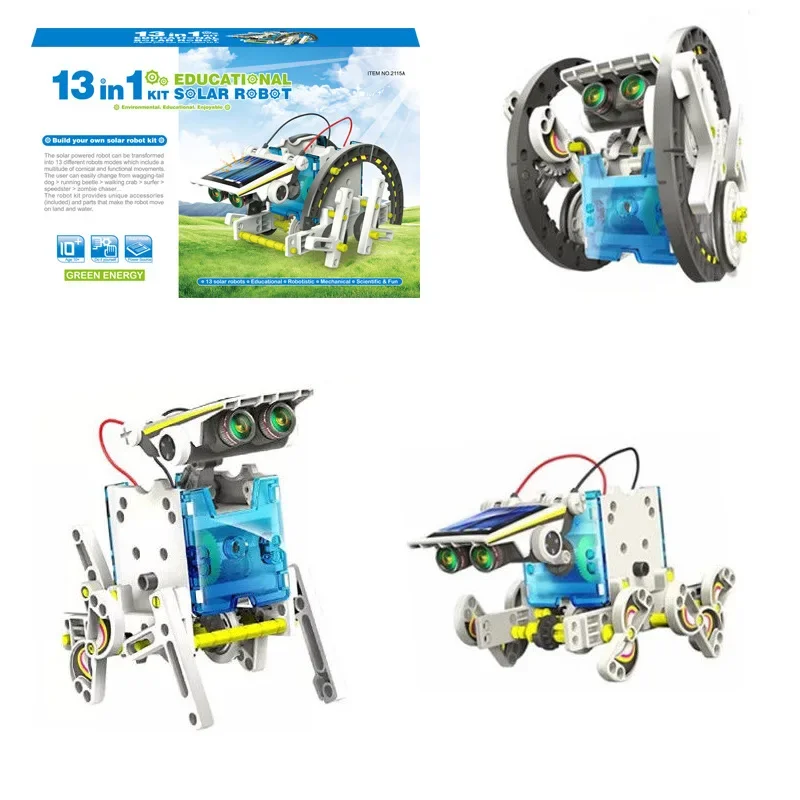 Interactive Solar Constructor Robot Science Kits Sparkling DIY STEM Toys13-in-1 Gifts Children's Learning and Kids Aged 8-11