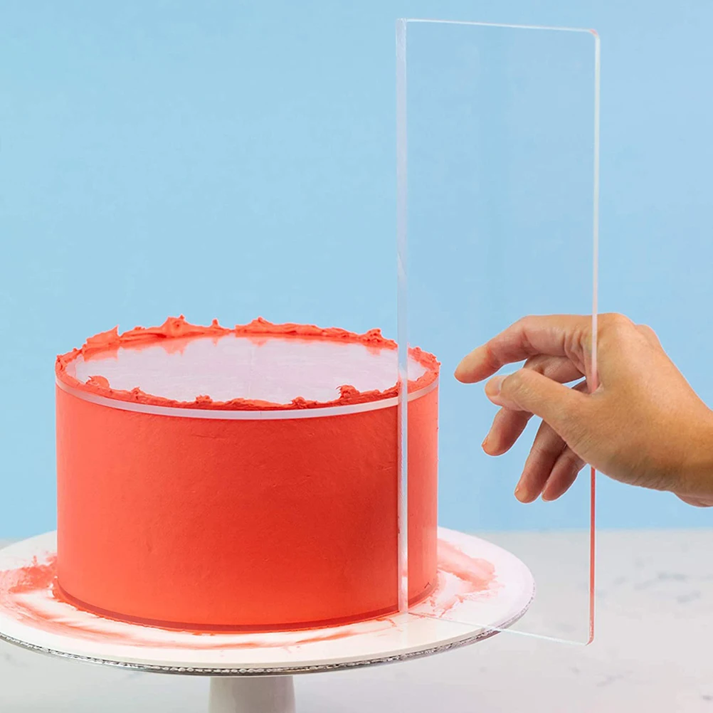 Transparent Acrylic Cream Scraper Icing Frosting Buttercream Large Cake Smoother Scraper For Kitchen Baking Tools