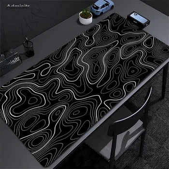 XXL Desk Mat Black And White Strata Liquid Mousepad 1