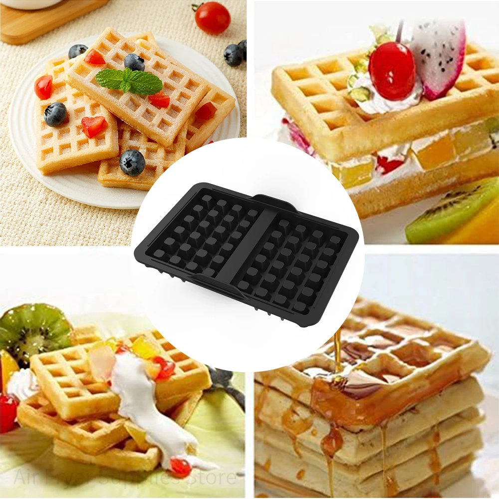 2 Pcs Air Fryer Silicone Waffle Moulds Rectangle, Waffles Maker Insert For Airfryer, Silicone Waffle Mould Square For Ninja AF300, AF400EU, AF451EU, SL400EU - View #14
