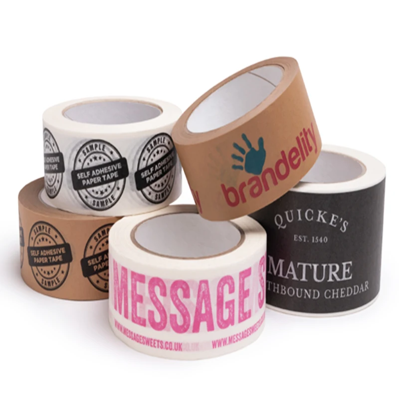 

custom,Custom with Logo Kraft Paper Tape Self Adhesive Strong Sticky Packing Box Carton Packing Tape