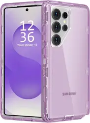 Premium Heavy Duty Clear Case with Anti - Drop Triple Layer Protection - Galaxy S22+ 5G (PURPLE)