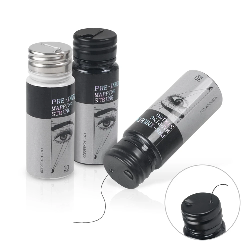 30m pré-encré cartographie chaîne sourcil maquillage Dyingliner fil Microblading Semi-permanent positionnement mesure tatouage outils