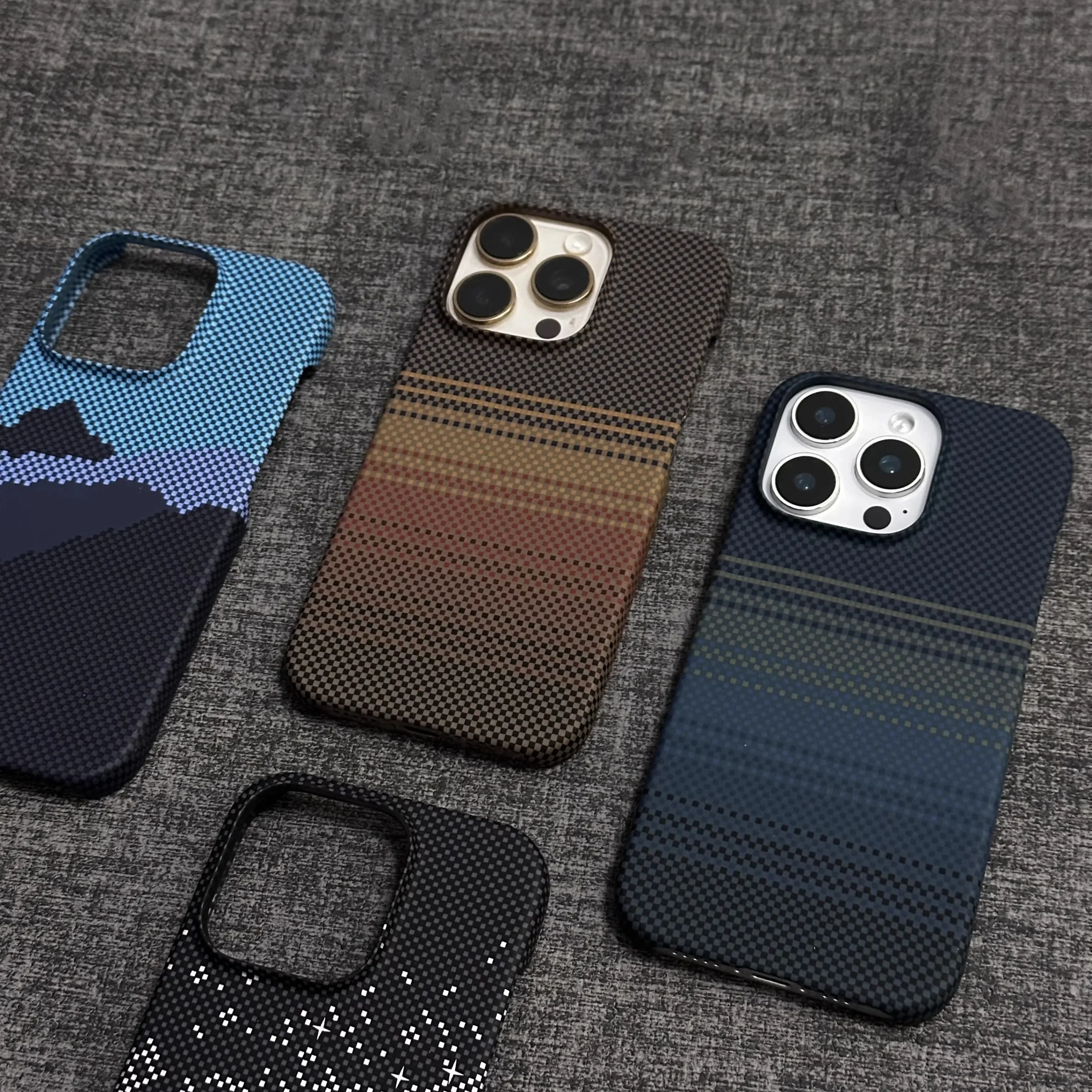 Kevlar Carbon Fiber Texture Slim Matte Magnetic Phone Case