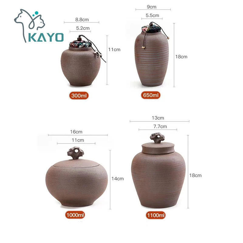 Cremation Urn Sealed Funeral Ashes Urns Ceramics Matte Surface Exquisite Relief Wooden Cloth Plug Human Memorial Safe Packing