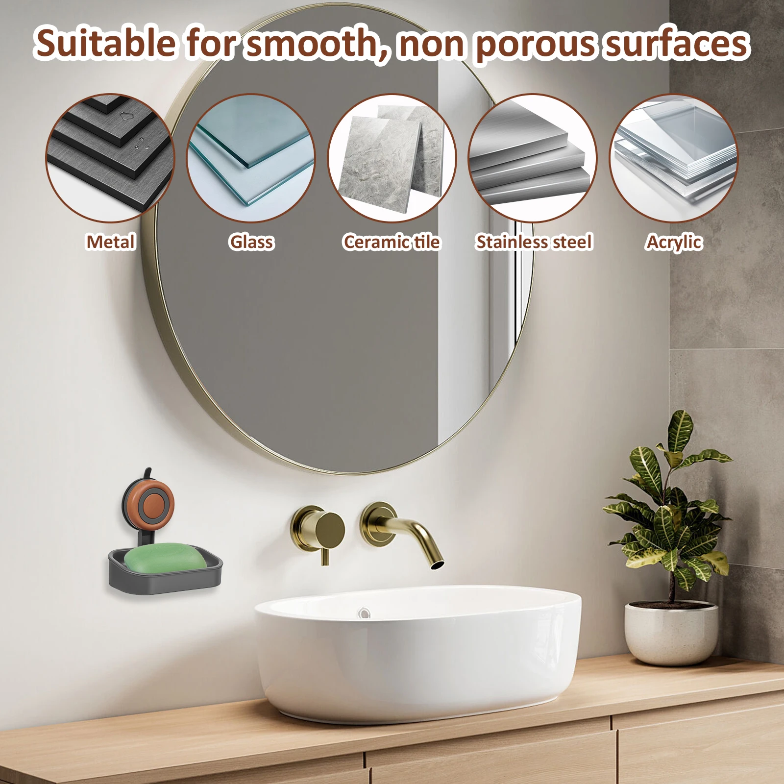 2 Pcs Suction Cup Soap Dish Single/Double Layer Shower Soap Holder with Drainage Hole No Drilling Wall Mounted Sponge Holder