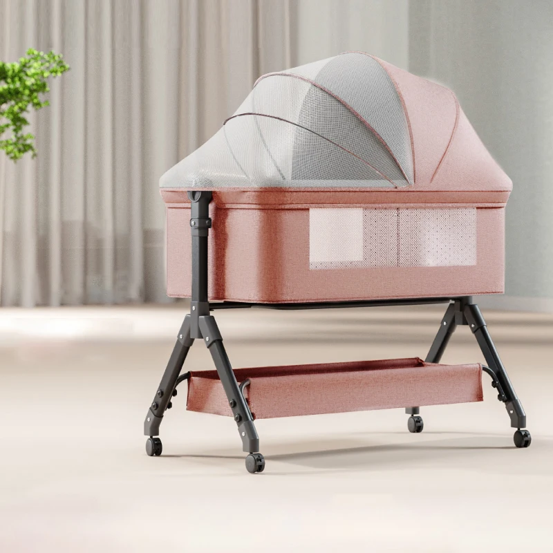 2 in 1 baby cradle swing bed for 0-3 years baby rocking crib with mosquito net Portable rocking bed for bedside co-sleeping