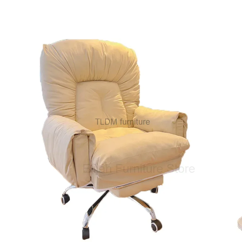 Nordic Fabric Office Chairs Home Lazy Computer Chair Comfortable Sedentary Sofa Chair Bedroom Reclining Chair Office Furniture