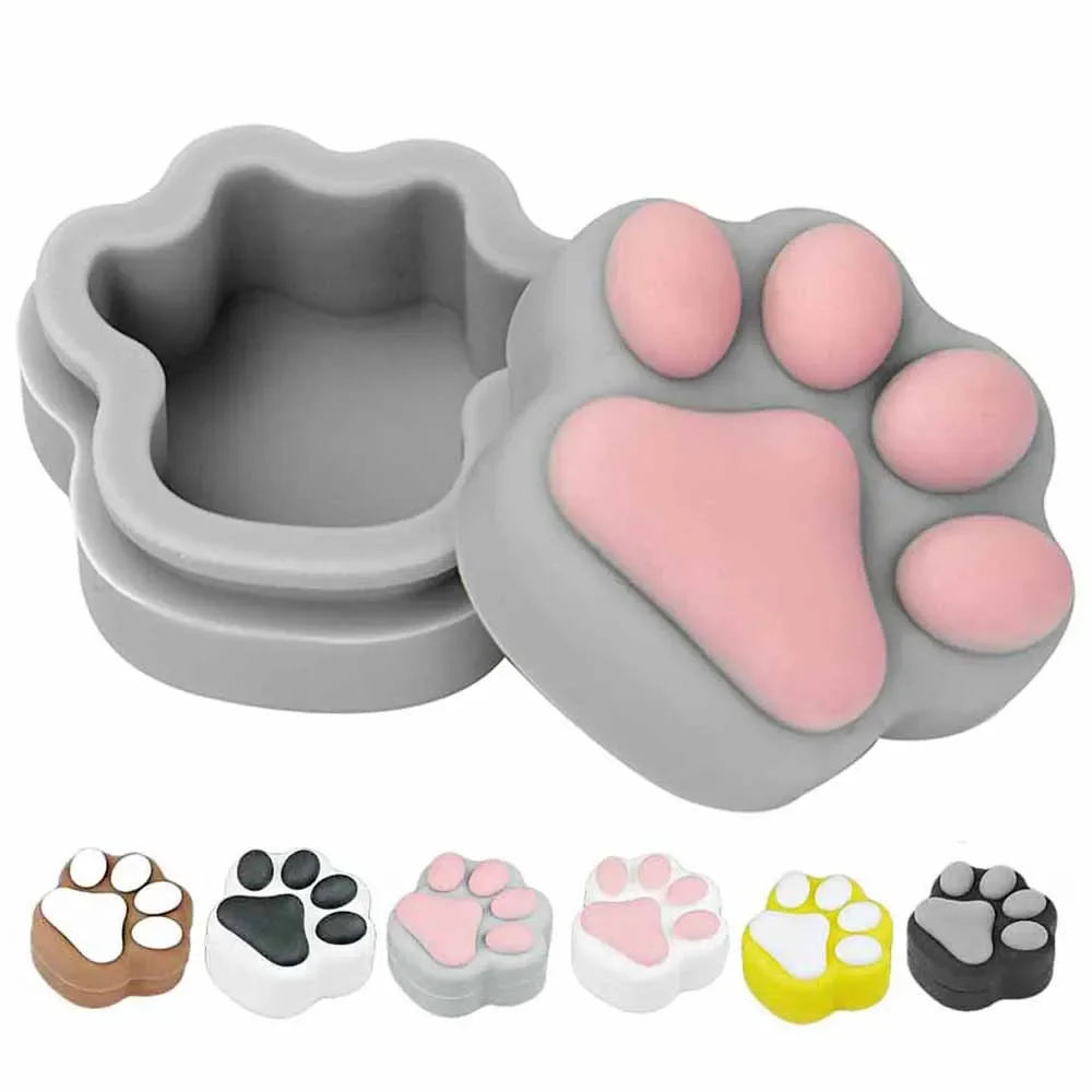 

50Pcs 3ml Nonstick Silicone Jar Container Bottle Cat Claw Shape Cream Jars Oil Storage Box Makeup Cosmetic Smoking Accessories