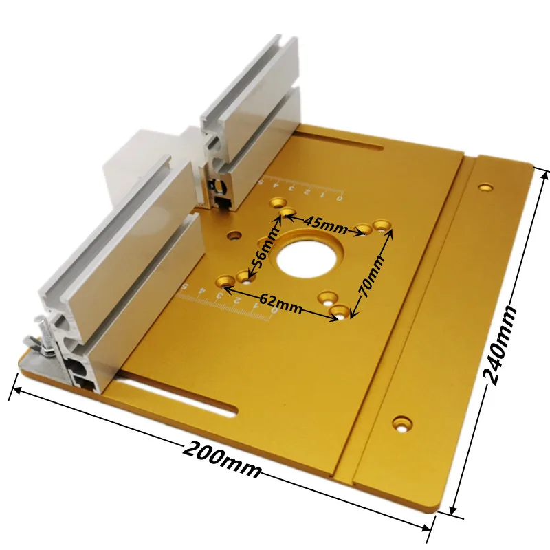 Premium Aluminum Router Table Insert Plate with Miter Gauge for Woodworking and Precision Trimming
