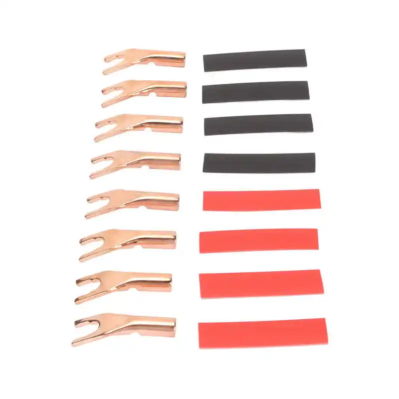 DIYYSpadePlugCorrosionResistantOxidationProofSpeakerWireForkConnectorfor4mmCable