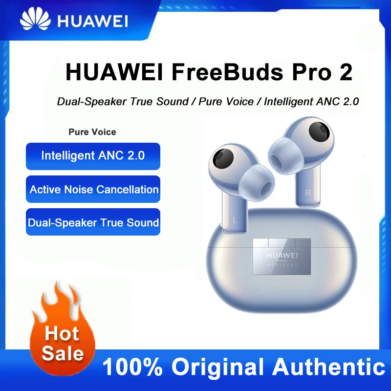 

NEW Original HUAWEI FreeBuds Pro 2 Bluetooth Wireless Earphones Intelligent ANC 2.0 Dual-Speaker In-Depth Noise Earphones