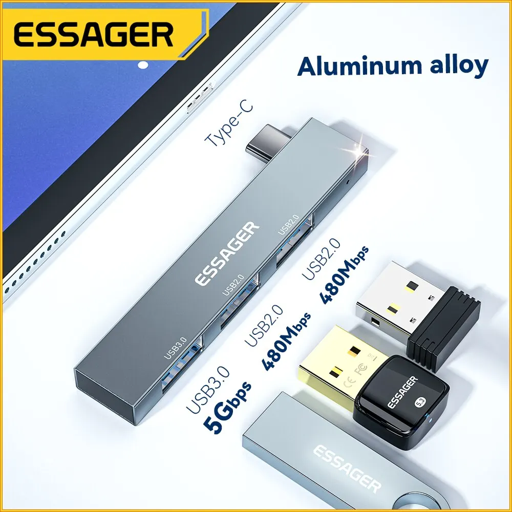 USB Hub Adapter 3-in-1 USB C HUB High Speed 3 Ports Type-C to USB 3.0 Multi Splitter For HUAWEI Xiaomi Macbook Pro OTG Connector
