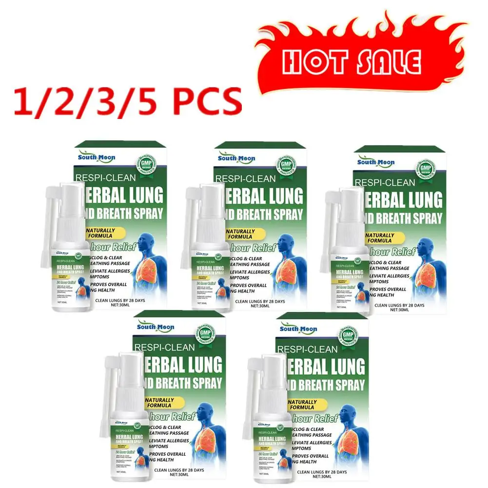 Herbal Cleansing Lung Spray For Smoker Detoxification Clear Nasal Congestion Relieve Throat Discomfortable Nasal Care Spray 1-5x