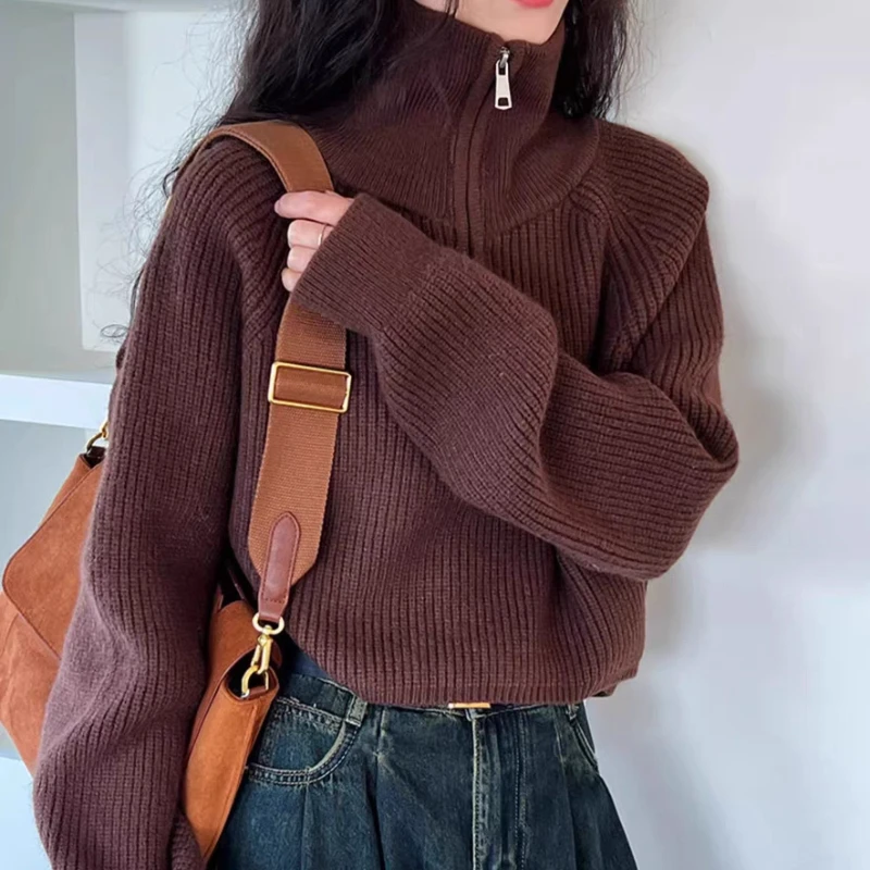 Women Long Sleeve Knitted Sweater Casual Top