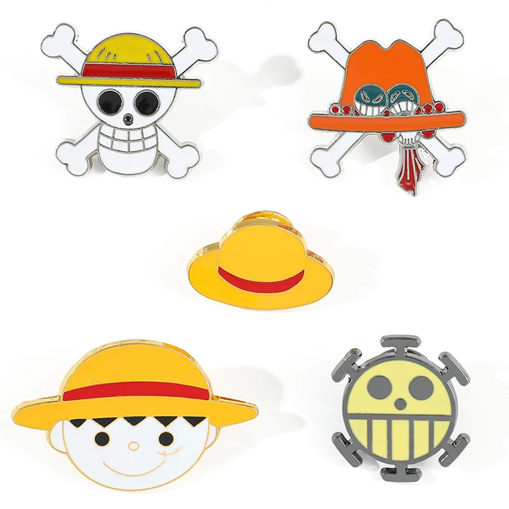 One Piece Enamel Pins Metal Badges Set 6 Types Limited Japan Luffy