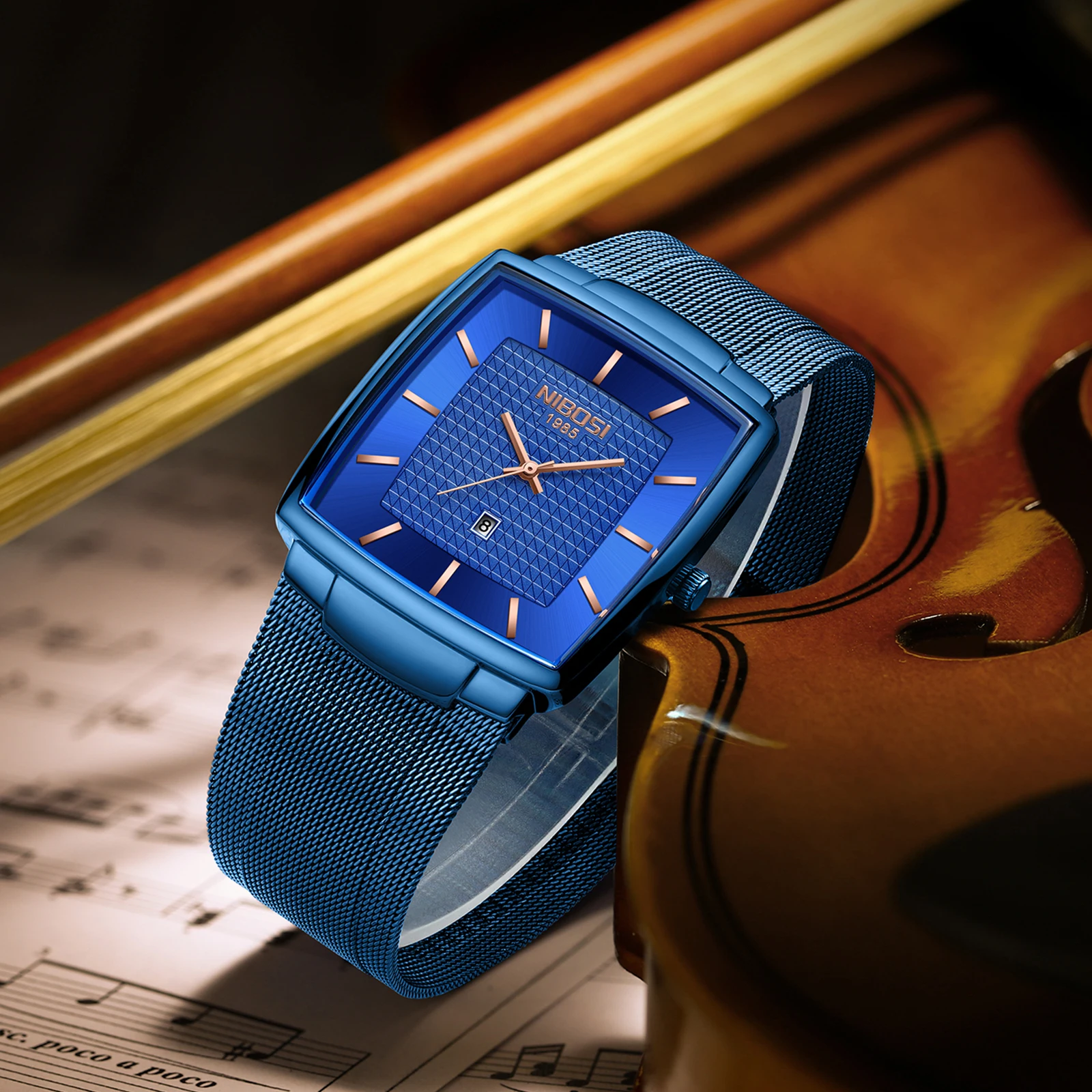 Nibosi Armbanduhr Herren Quadratisch Mode NIBOSI Uhren Männer