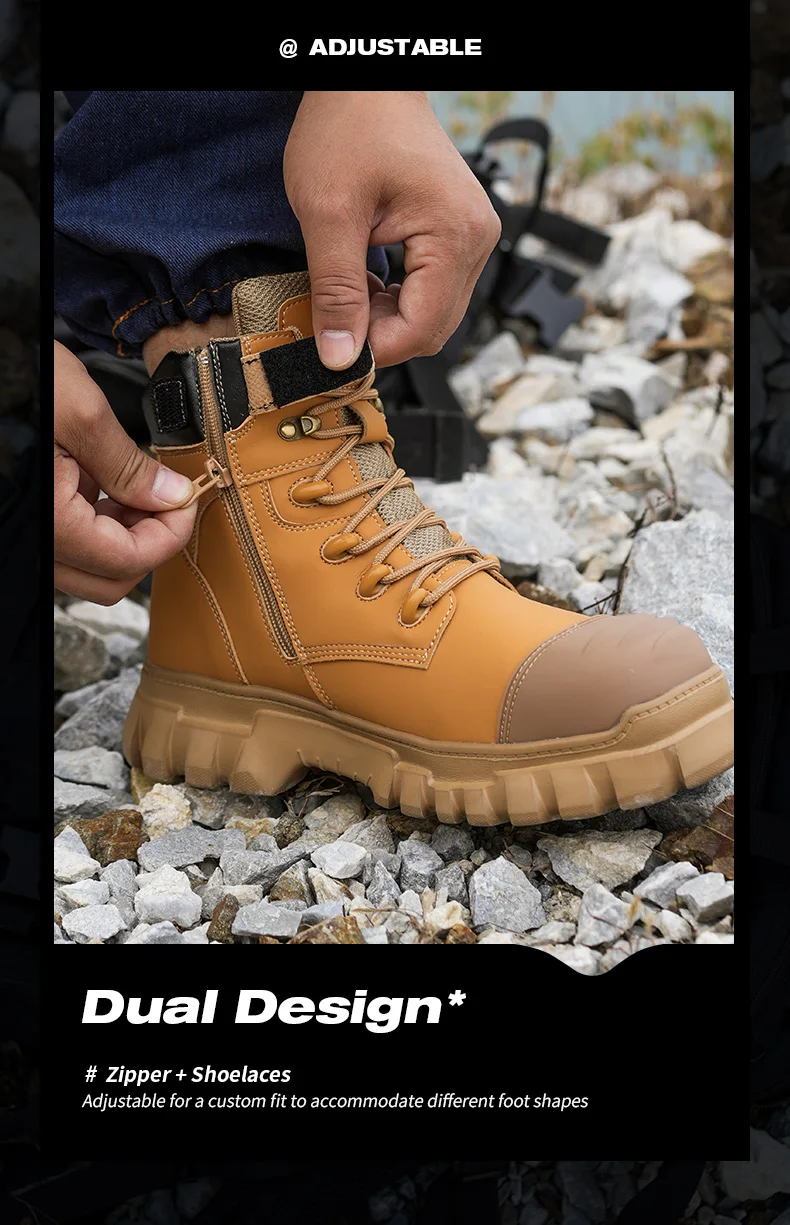 Men’s 2026 steel toe safety boots with anti‑smash and anti‑puncture protection 65232