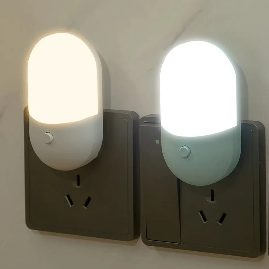 LED Night Light Sensor Lighting Mini EU/US Plug Night Light Lamp For Children Room Bedroom Lights Christmas Plug Night Lamp