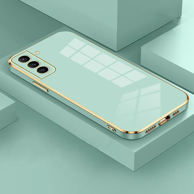 thumbnail image 1 of Luxury Plating Square Phone Case For Samsung Galaxy S23 S22 S21 S20 FE Plus Ultra A14 A24 A34 A54 A04S Silicone Protector Cover, 1 of 5
