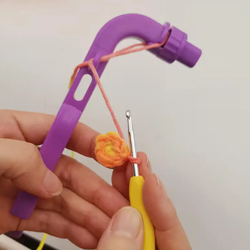 초보자용 DIY 공예 크로셰보 크로셰 홀더 바늘 스티치 실 뜨개질 실 길이 조절기 3 in 1 매직 서클 크로셰 도구