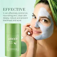 1PC Face Clean Mask Green Tea Cleansing Stick Mask Shrink pores Deep Blackhead Remover facial Cleansing Moisturizing Mask 4