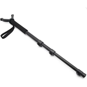 Accessorio per tiro da caccia in alluminio Bastone da tiro telescopico monopiede con giogo rotante a forma di V portatile con cinturino anti-smarrimento