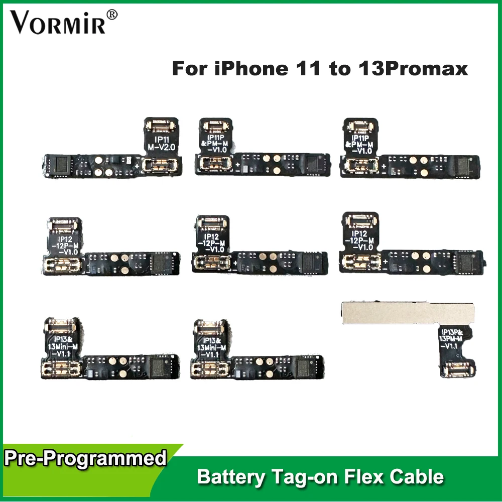 Cavo Flessibile Tag-On Per Batteria Preprogrammato Da 5 Pezzi Per Iphone 11 12 13 Pro Max Strumento Di Riparazione Della Batteria Per Risolvere Il Mes