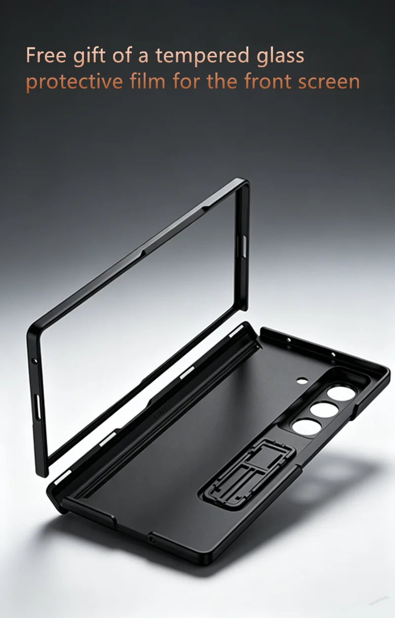 Magnetic Adsorption Hinge Protection Kickstand Phone Case - Hard Plastic Cover