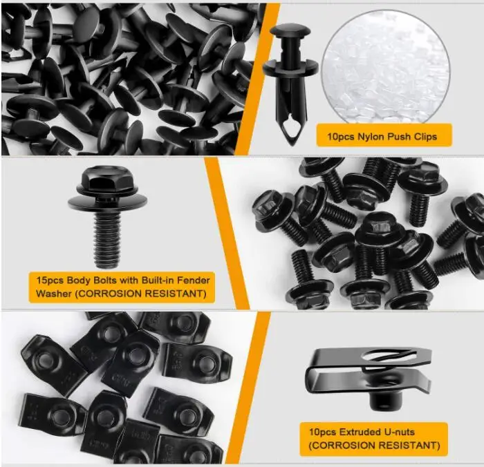 10Pcs Plastic Twist Bolt Clip Pin- Engine Undertray Splashshield Arch