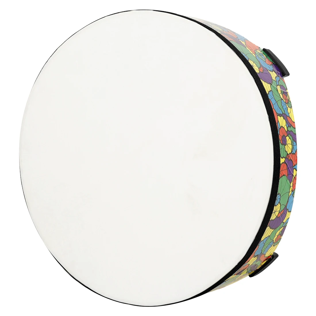 J199 Orff Percussion Instrument 22x7 Inch Wooden Drum Circle Sheepskin Floor Drum for Music Education And Performance