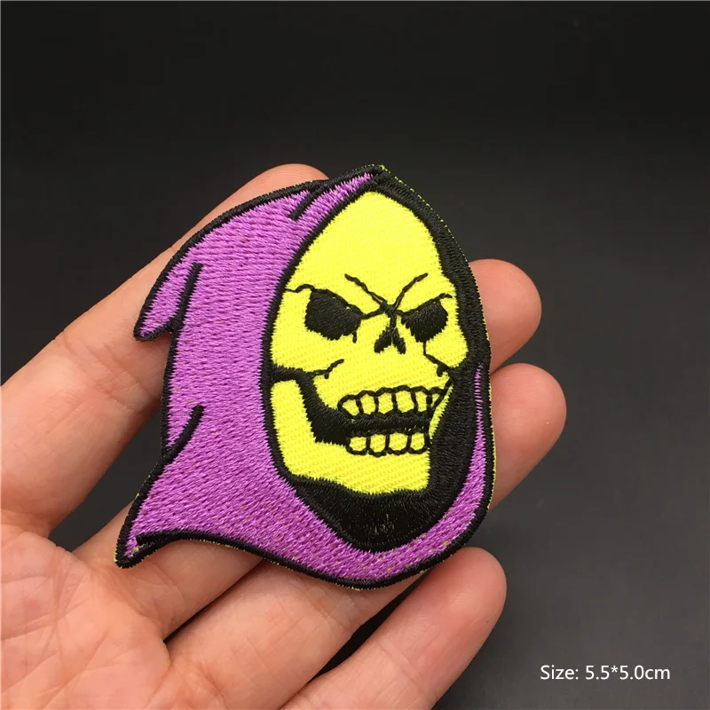 Vibrant Pink Punk Cartoon Embroidered Iron-on Patches
