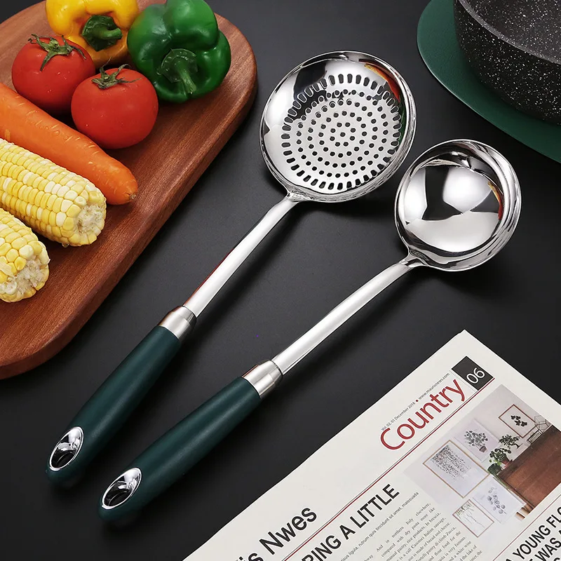 4pcs 304 Stainless Steel Kitchenware Set In Kitchen Supplies unibody soup spoon Frying spatula slotted spoon cooking set