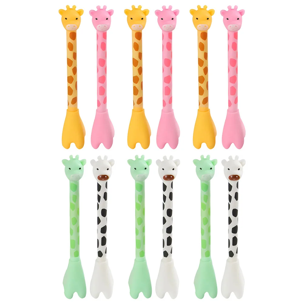 

12 Pcs Giraffe Ballpoint Pen for Students Gel Writing Accessories Pens Prize Gifts Deer Multipurpose Cute