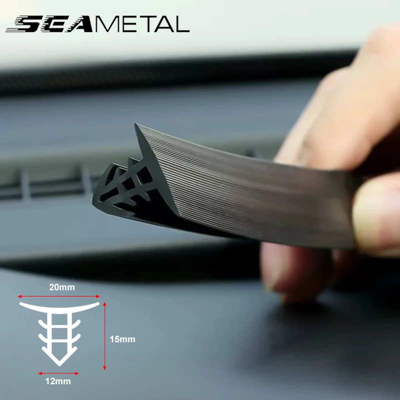SEAMETAL 160cm Car Dashboard Sealing Strip Interior Anti Leak Rubber ...