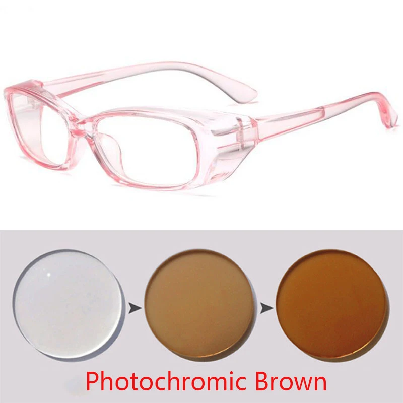 Women Side Shields Cute Safety Goggles Optical Prescription Myopia Glasses -0.5 -1.0 To -6.0 , Square reading +0.5 +1.0 To +6.0 6