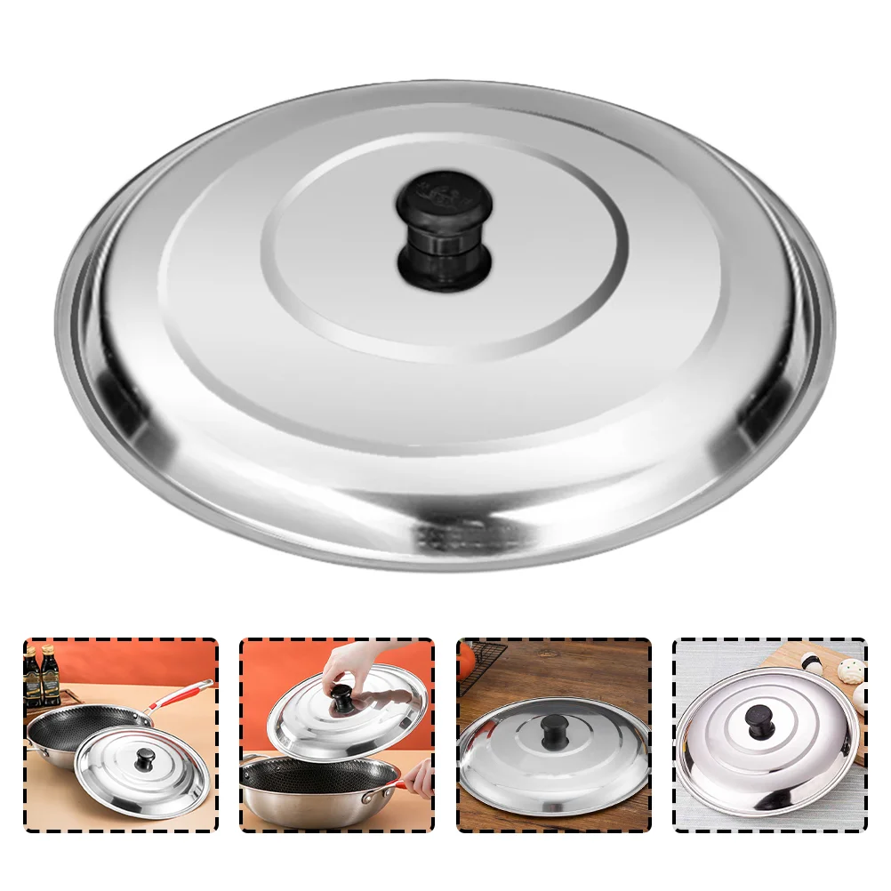 Lid Cover Pan Pot Steel Stainless Replacement Cooking Frying Wok