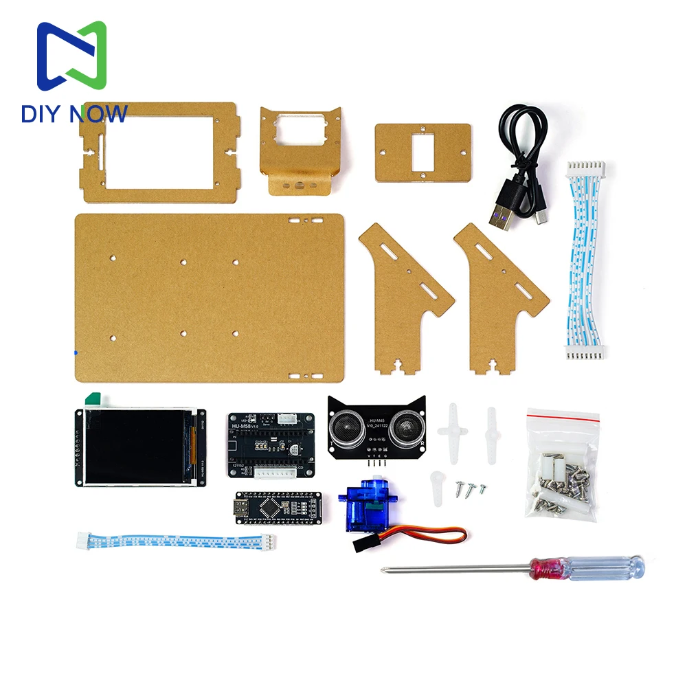 Kit Elettronico Fai-da-Te per Scanner Radar a Ultrasuoni con Display da 2,4 Pollici, Scheda di Programmazione Grafica HXFB, Scansione Servo 0-180 Gradi - immagine 4