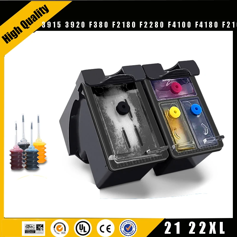 Einkshop 21Xl 22Xl Cartuccia Di Inchiostro Per Hp 21 22 Deskjet 3915 3920 F380 F2180 F2280 F4100 F4180 F2100 F2200 F300 Per Hp 21 E 22