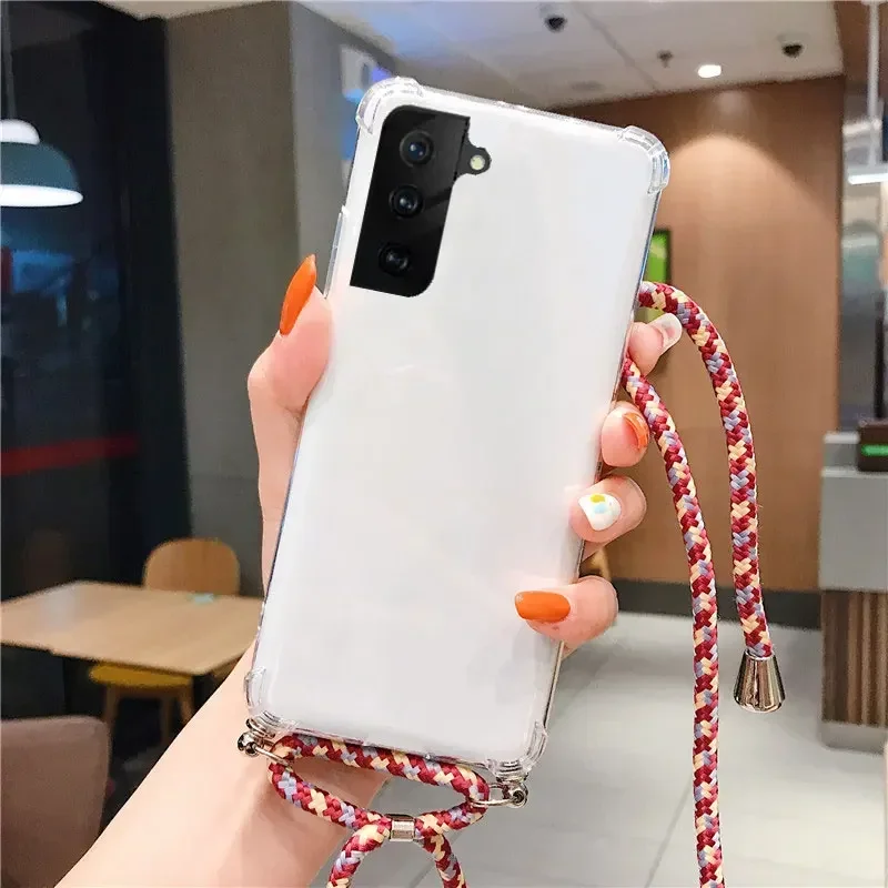Shockproof Silicone Crossbody Necklace Transparent Phone Case