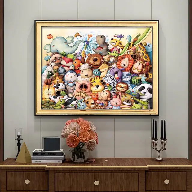 Cartoon Animal Collection Printed Cross Stitch Kit 1