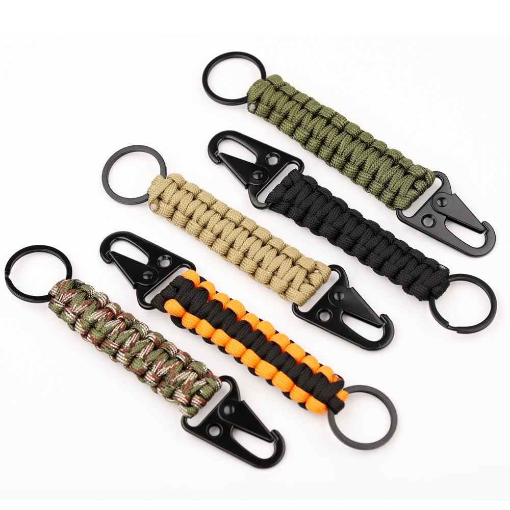 Llaveros Mosquetón De Paracord | Pack De 8, Trenzados A Mano, Ideales Para Montaña O Uso Diario