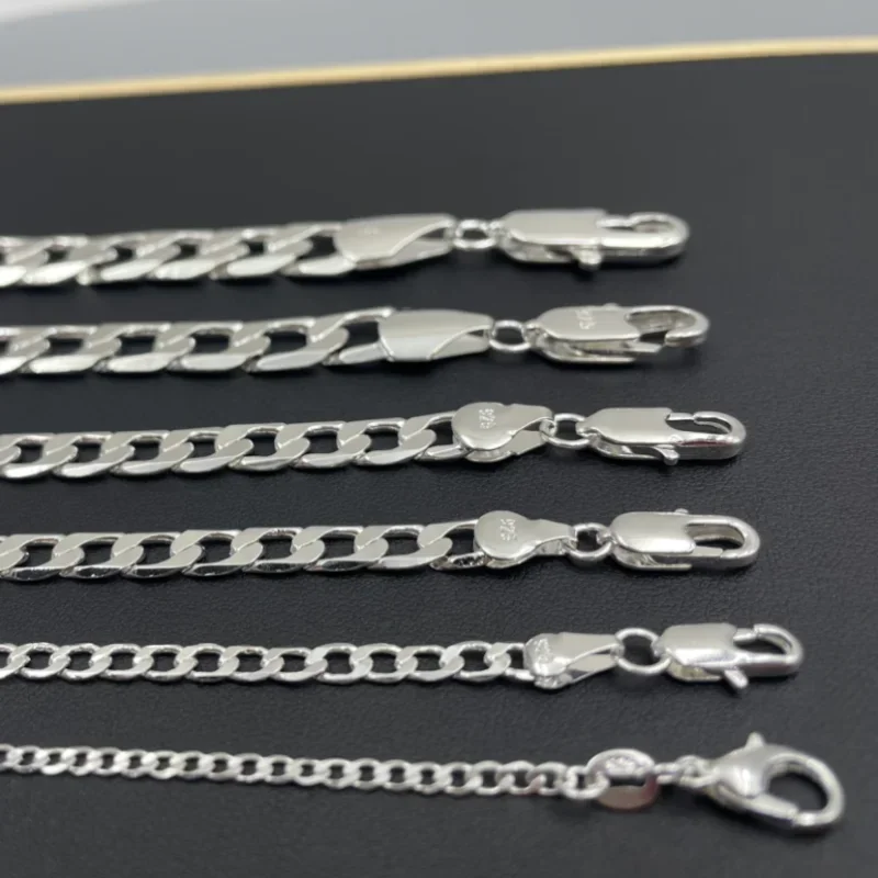 Men' 925 Sterling Silver Necklace 2 4
