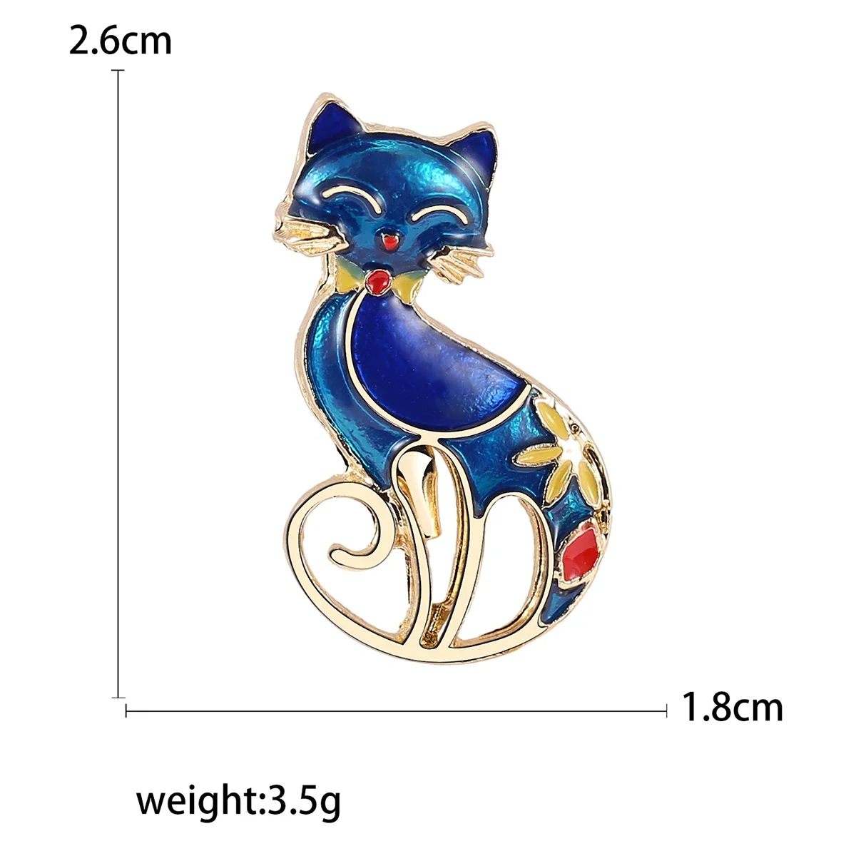 Spilla Gatto In Cristallo E Smalto – Vintage Moda Donna – Animale Regalo – Trsince