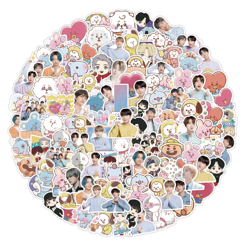 60pcs Bulletproof Youth Group Star Stickers Should Support Surrounding Poster Stickers